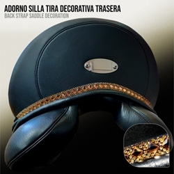 Adorno silla CASTECUS cinta decorativa trasera cristales dorados - Imagen 1