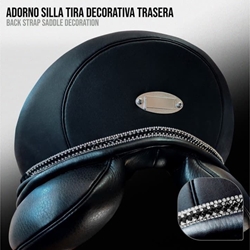 Adorno silla CASTECUS cinta decorativa trasera cristales negro/plata - Imagen 1