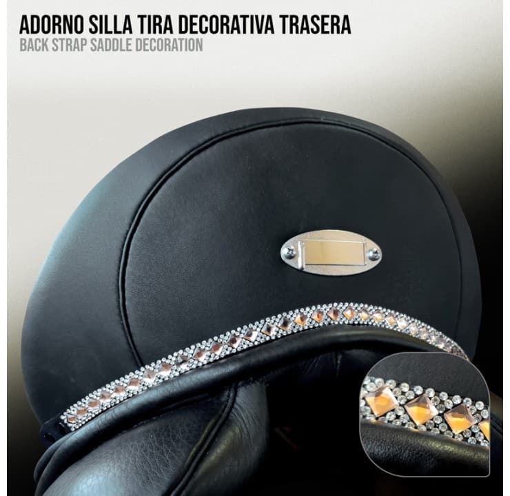 Adorno silla CASTECUS cinta decorativa trasera cristales rombo rosegold/plata - Imagen 2
