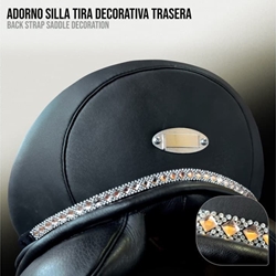 Adorno silla CASTECUS cinta decorativa trasera cristales rombo rosegold/plata - Imagen 2