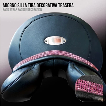 Adorno silla CASTECUS cinta decorativa trasera cristales rosas - Imagen 1