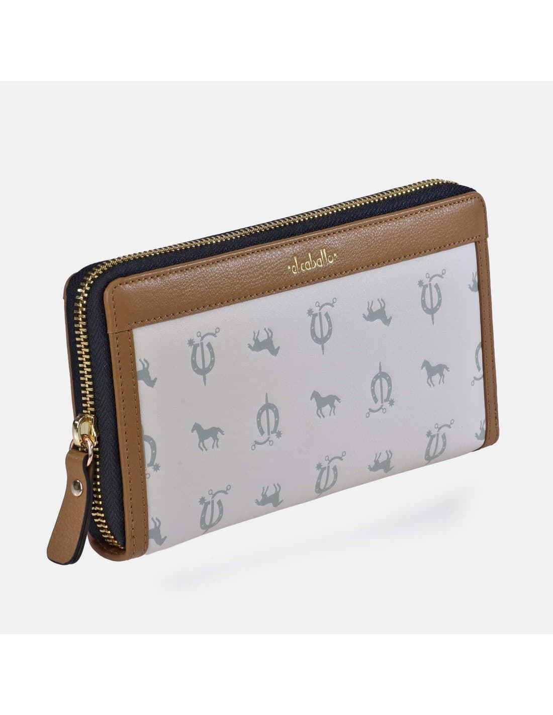 Billetero monedero "EL CABALLO" grande color beige camel - Imagen 1
