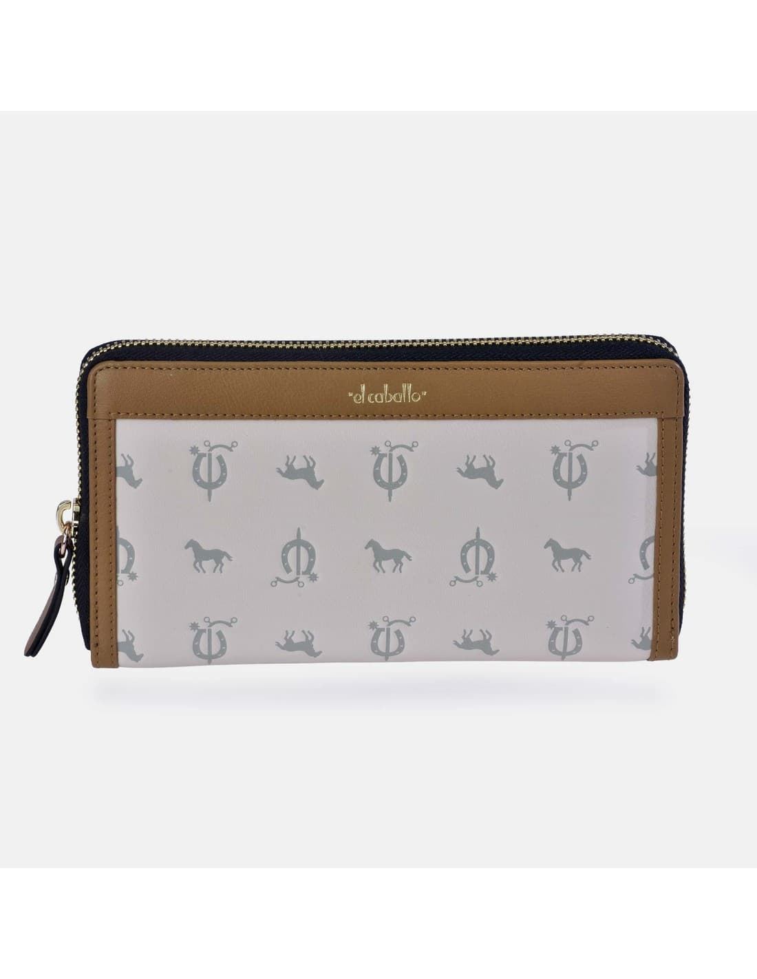 Billetero monedero "EL CABALLO" grande color beige camel - Imagen 3