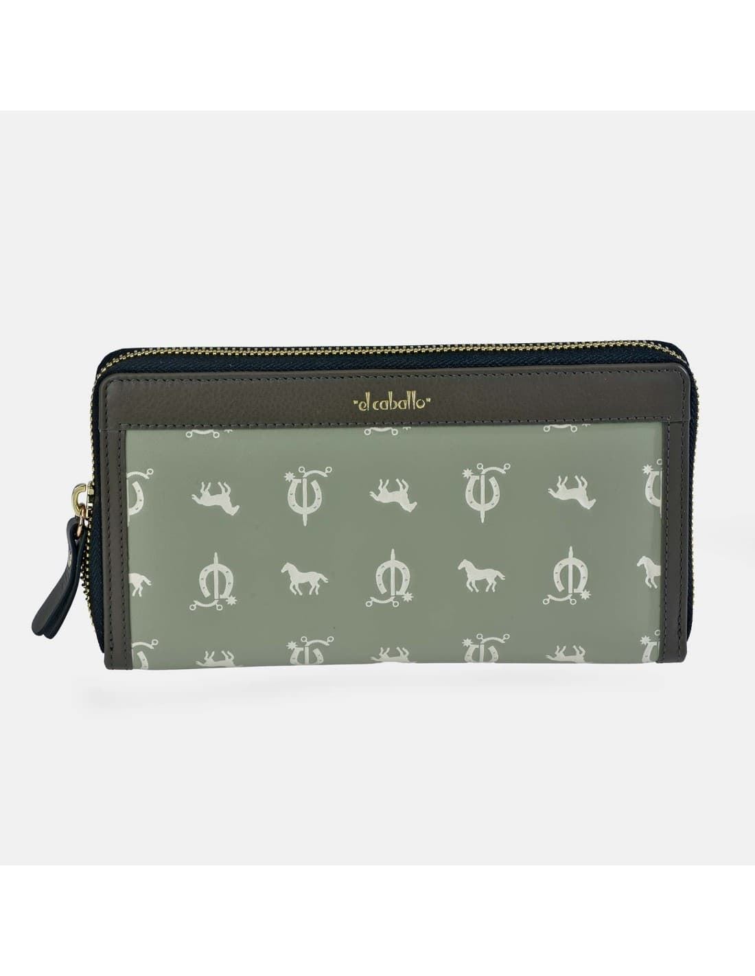 Billetero monedero "EL CABALLO" grande color verde agua - Imagen 1
