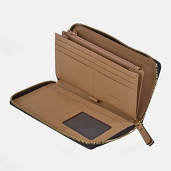 Billetero monedero "EL CABALLO" grande piel napa con costura color camel - Imagen 2