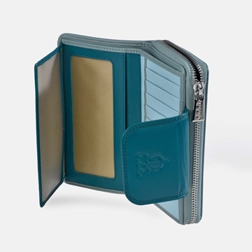 Billetero monedero "EL CABALLO" mediano blanco detalles azul - Imagen 2