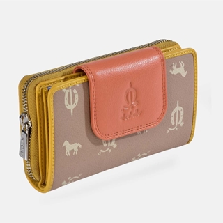 Billetero monedero "EL CABALLO" mediano camel tricolor - Imagen 1