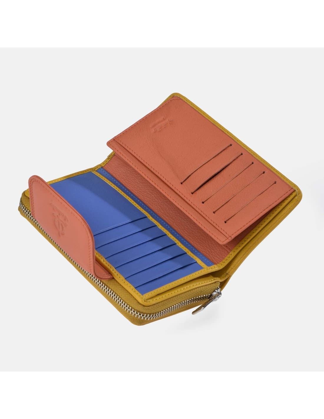 Billetero monedero "EL CABALLO" mediano camel tricolor - Imagen 2