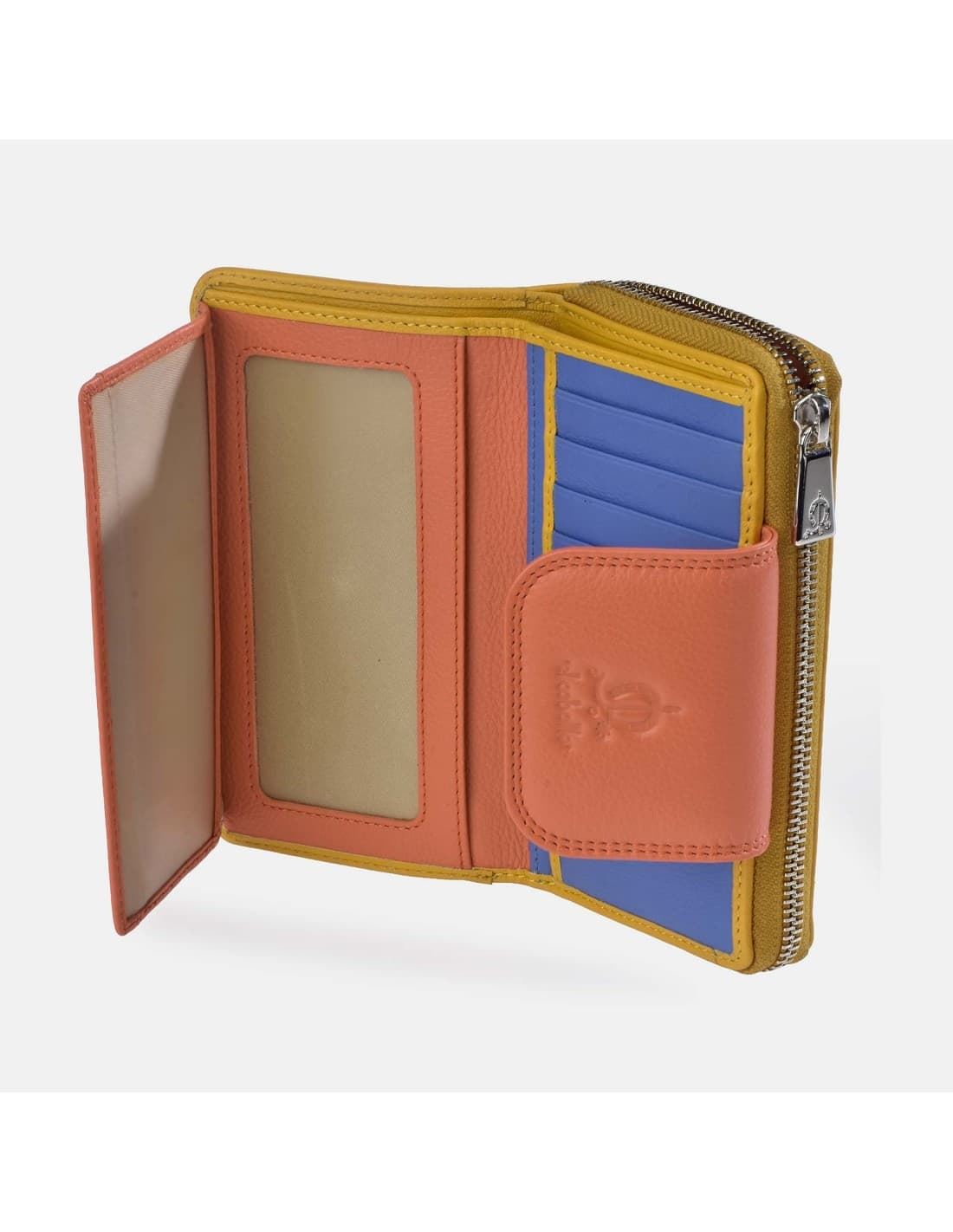 Billetero monedero "EL CABALLO" mediano camel tricolor - Imagen 4