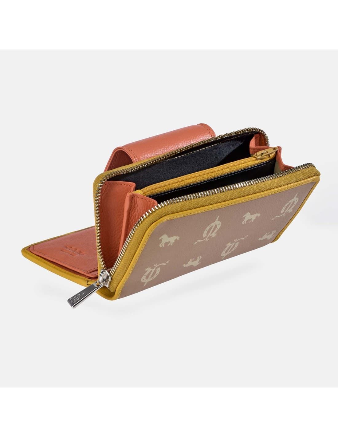 Billetero monedero "EL CABALLO" mediano camel tricolor - Imagen 5