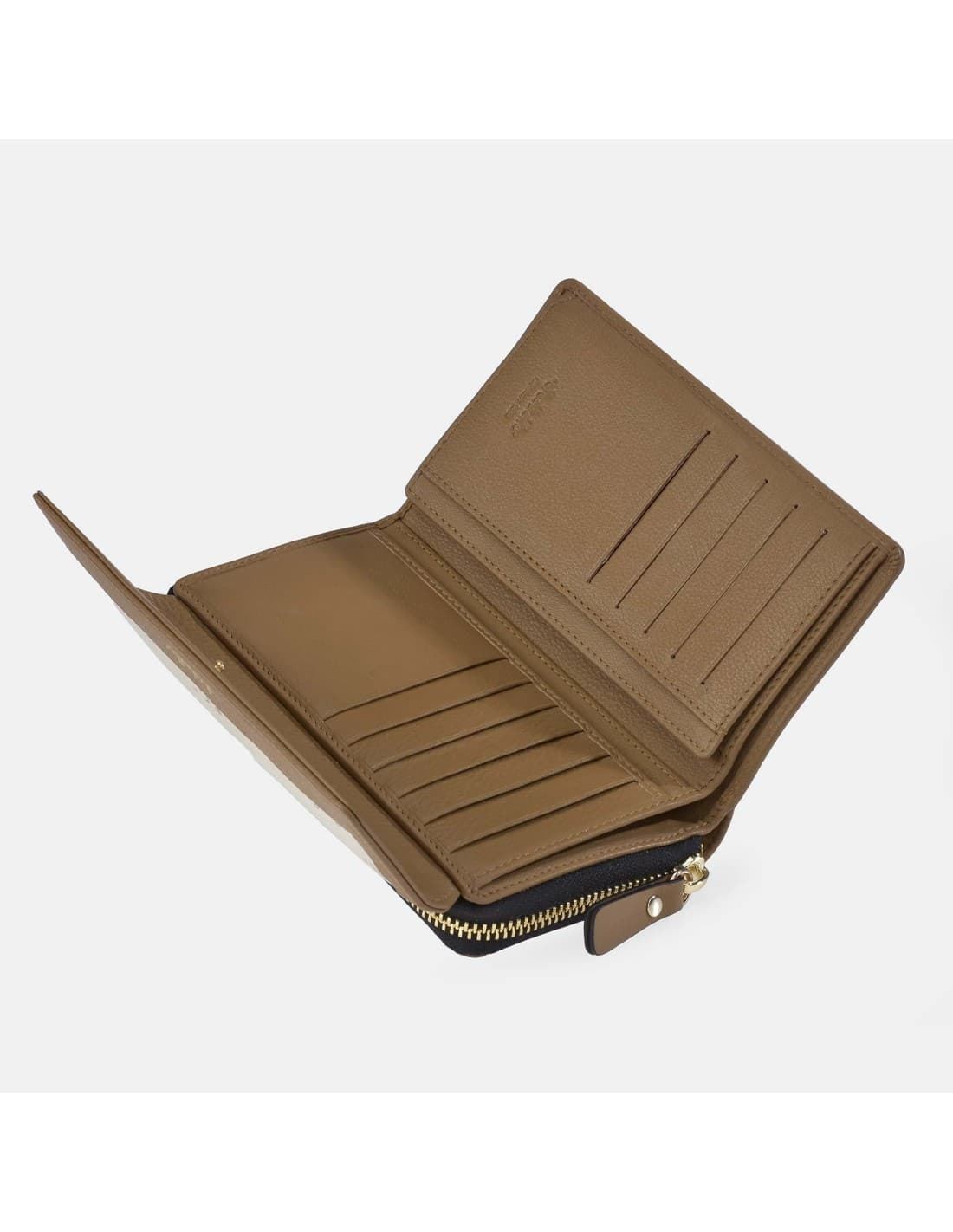 Billetero monedero "EL CABALLO" mediano estampado caballitos color beige camel - Imagen 3