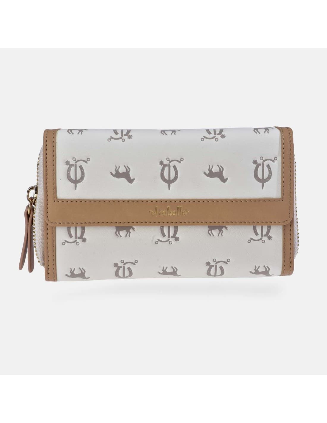 Billetero monedero "EL CABALLO" mediano estampado caballitos color blanco - Imagen 5