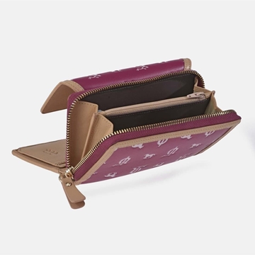 Billetero monedero "EL CABALLO" mediano estampado caballitos color guinda - Imagen 2