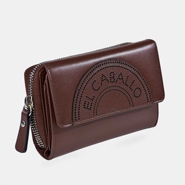 Billetero monedero "EL CABALLO" mediano piel marrón - Imagen 1