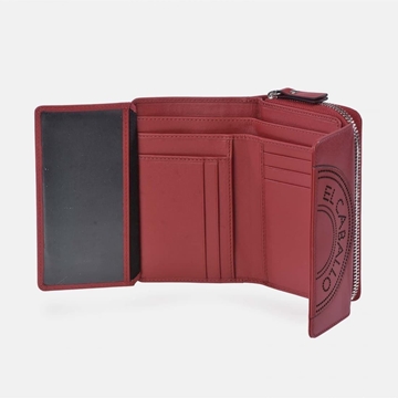 Billetero monedero "EL CABALLO" mediano piel roja - Imagen 2