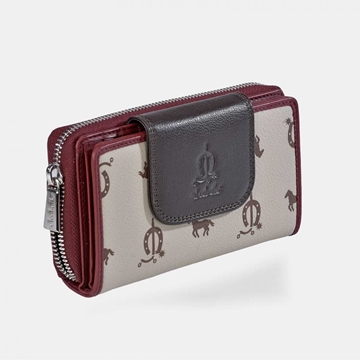 Billetero monedero "EL CABALLO" mediano tricolor marrón/taupe/burdeos - Imagen 1