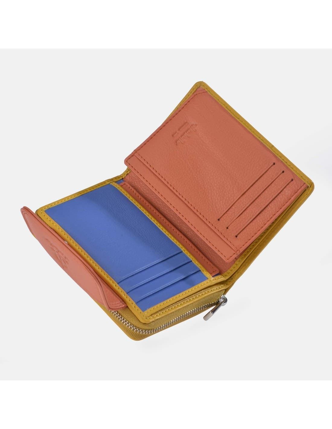 Billetero monedero "EL CABALLO" pequeño camel tricolor - Imagen 2