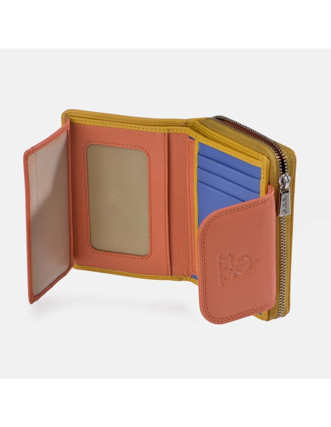Billetero monedero "EL CABALLO" pequeño camel tricolor - Imagen 3