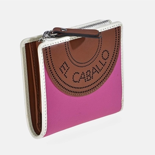 Billetero monedero "EL CABALLO" pequeño color rosa fucsia - Imagen 1