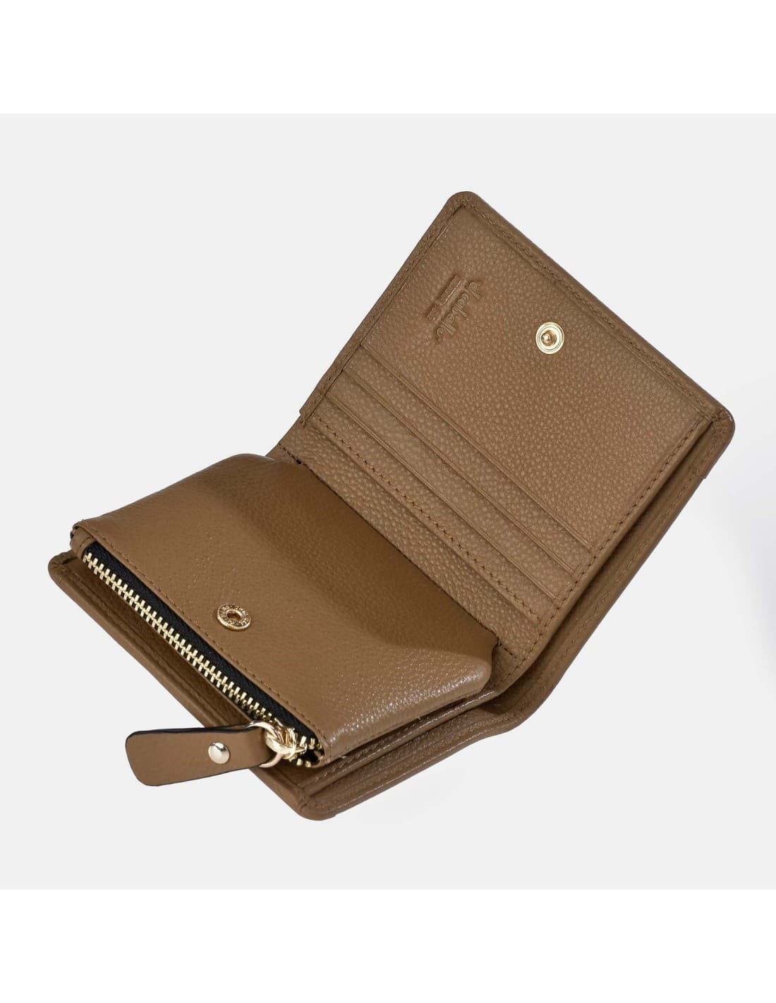 Billetero monedero "EL CABALLO" pequeño estampado caballitos color beige camel - Imagen 4