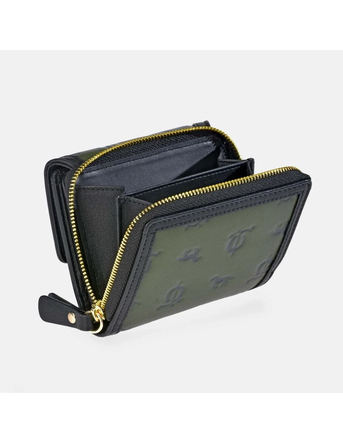 Billetero monedero "EL CABALLO" pequeño estampado logo verde negro - Imagen 3