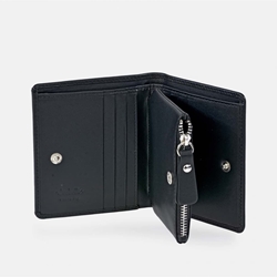 Billetero monedero "EL CABALLO" pequeño piel perforada negra - Imagen 2