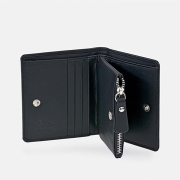 Billetero monedero "EL CABALLO" pequeño piel perforada negra - Imagen 2