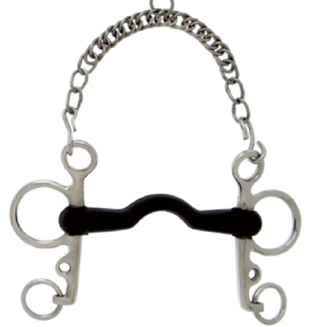 Bocado pelham SEFTON inox puente goma dura 12,5 cm - Imagen 1