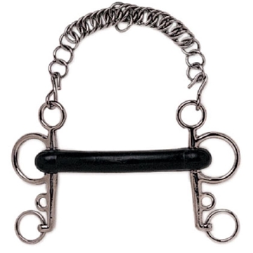 Bocado pelham SEFTON inox recto goma blanda 12,5 cm - Imagen 1