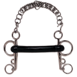 Bocado pelham SEFTON inox recto goma dura 12,5 cm - Imagen 1