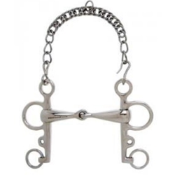 Bocado pelham SEFTON, partido grueso, inox, medida 11,5cm - Imagen 1