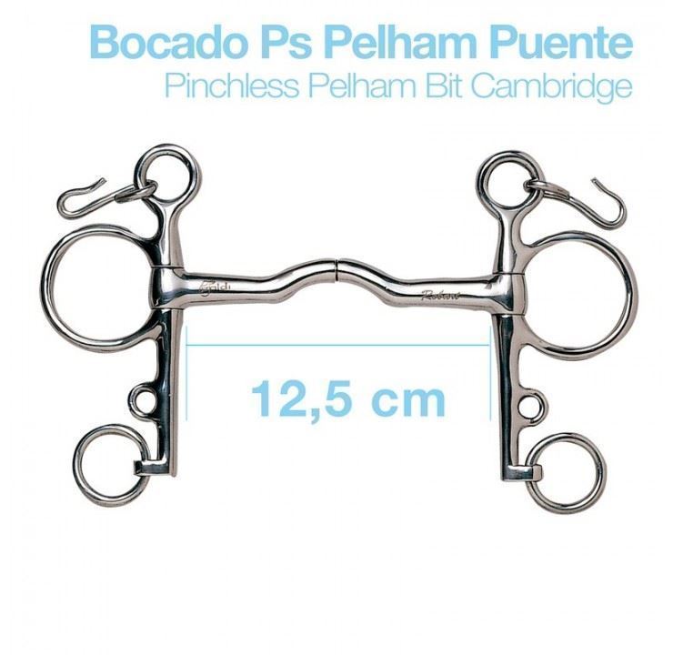 Bocado pelham ZALDI, puente giratorio, pinchless, inox, medida 12,5 cm - Imagen 1