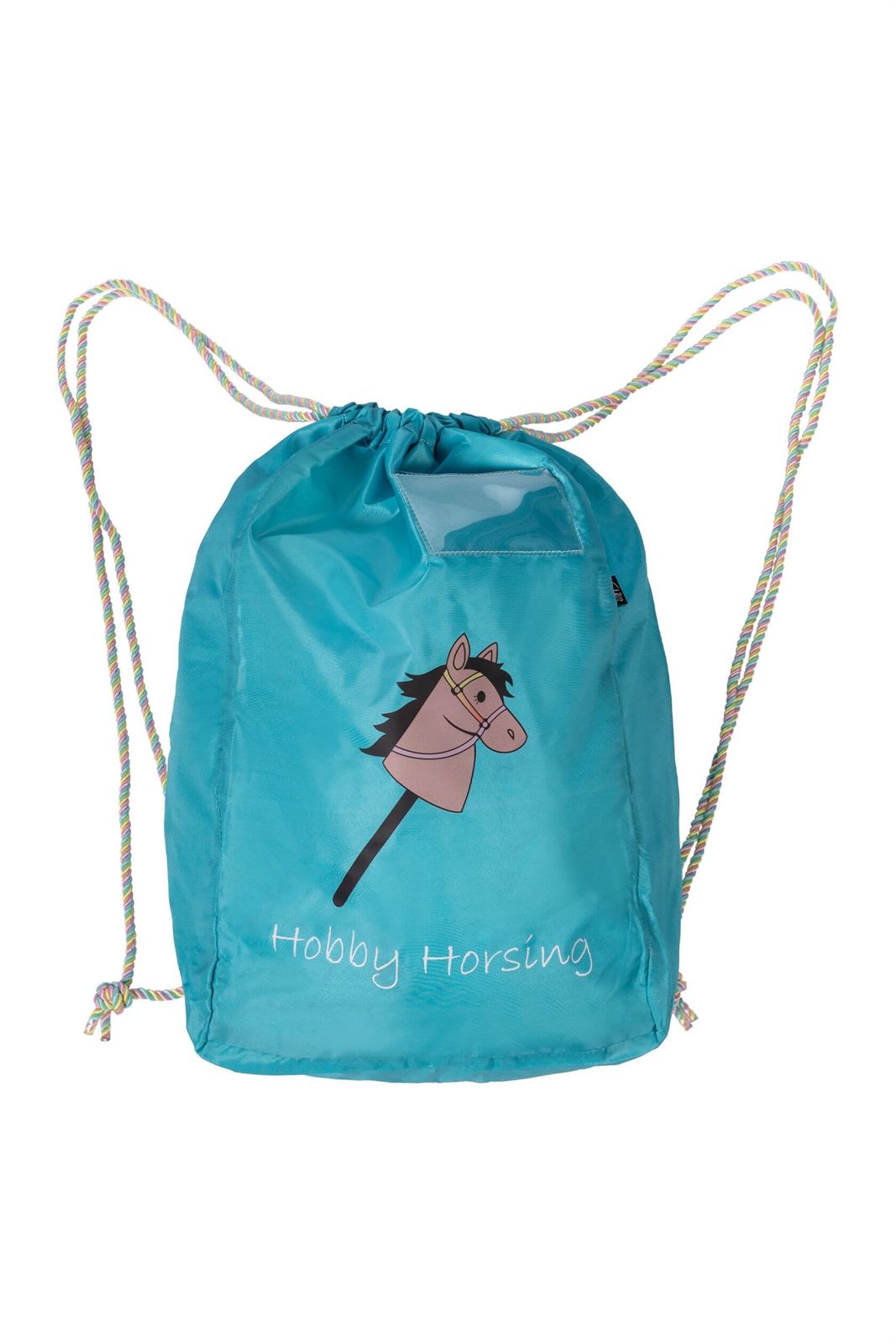 Bolsa de transporte Hobby Horsing HKM Sports Equipment color azul turquesa dibujo caballo - Imagen 1