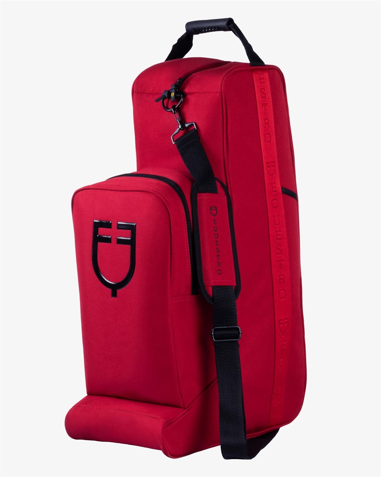 Bolsa para botas EQUESTRO de cordura color burgundy con cremallera y logo - Imagen 1