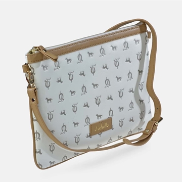 Bolso carpeta "EL CABALLO" con bandolera ivory camel - Imagen 1