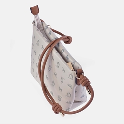 Bolso "EL CABALLO" asa corta estampado caballitos color beige camel - Imagen 1