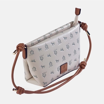 Bolso "EL CABALLO" asa corta estampado caballitos color beige camel - Imagen 2