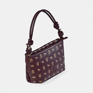 Bolso "EL CABALLO" asa corta estampado caballitos color burdeos - Imagen 2