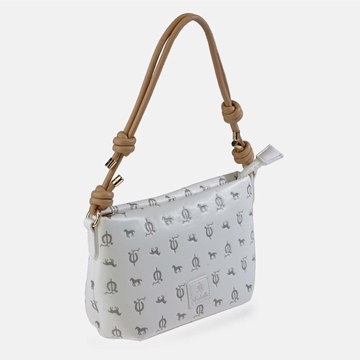 Bolso "EL CABALLO" asa corta estampado caballitos color ivory camel - Imagen 1
