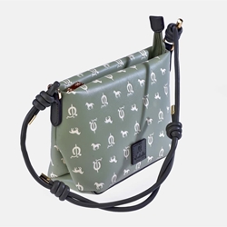 Bolso "EL CABALLO" asa corta estampado caballitos color verde agua - Imagen 1
