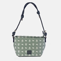 Bolso "EL CABALLO" asa corta estampado caballitos color verde agua - Imagen 2