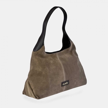 Bolso "EL CABALLO" asa hombro serraje color taupe - Imagen 1