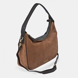 Bolso "EL CABALLO" asa hombro y bandolera serraje color cuero - Imagen 1