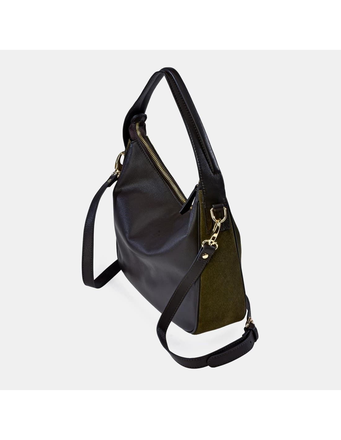 Bolso "EL CABALLO" asa hombro y bandolera serraje color verde - Imagen 3