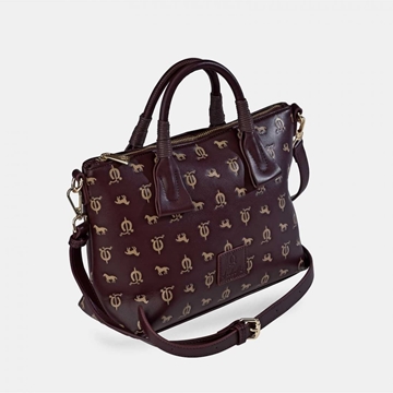 Bolso "EL CABALLO" asas mano y bandolera caballitos burdeos - Imagen 1