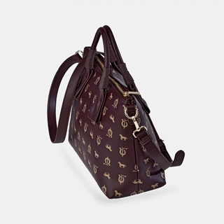 Bolso "EL CABALLO" asas mano y bandolera caballitos burdeos - Imagen 2