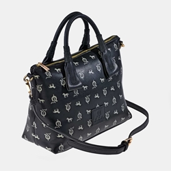 Bolso "EL CABALLO" asas mano y bandolera caballitos negro - Imagen 1