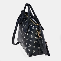 Bolso "EL CABALLO" asas mano y bandolera caballitos negro - Imagen 2
