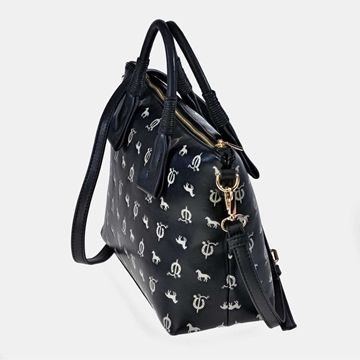 Bolso "EL CABALLO" asas mano y bandolera caballitos negro - Imagen 2