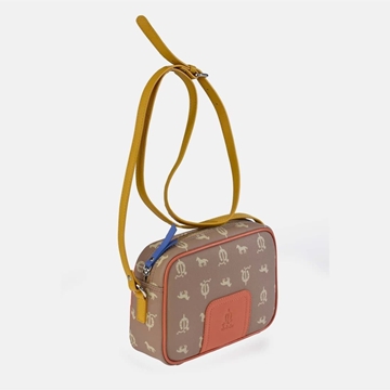 Bolso "EL CABALLO" bandolera cremallera camel tricolor - Imagen 1